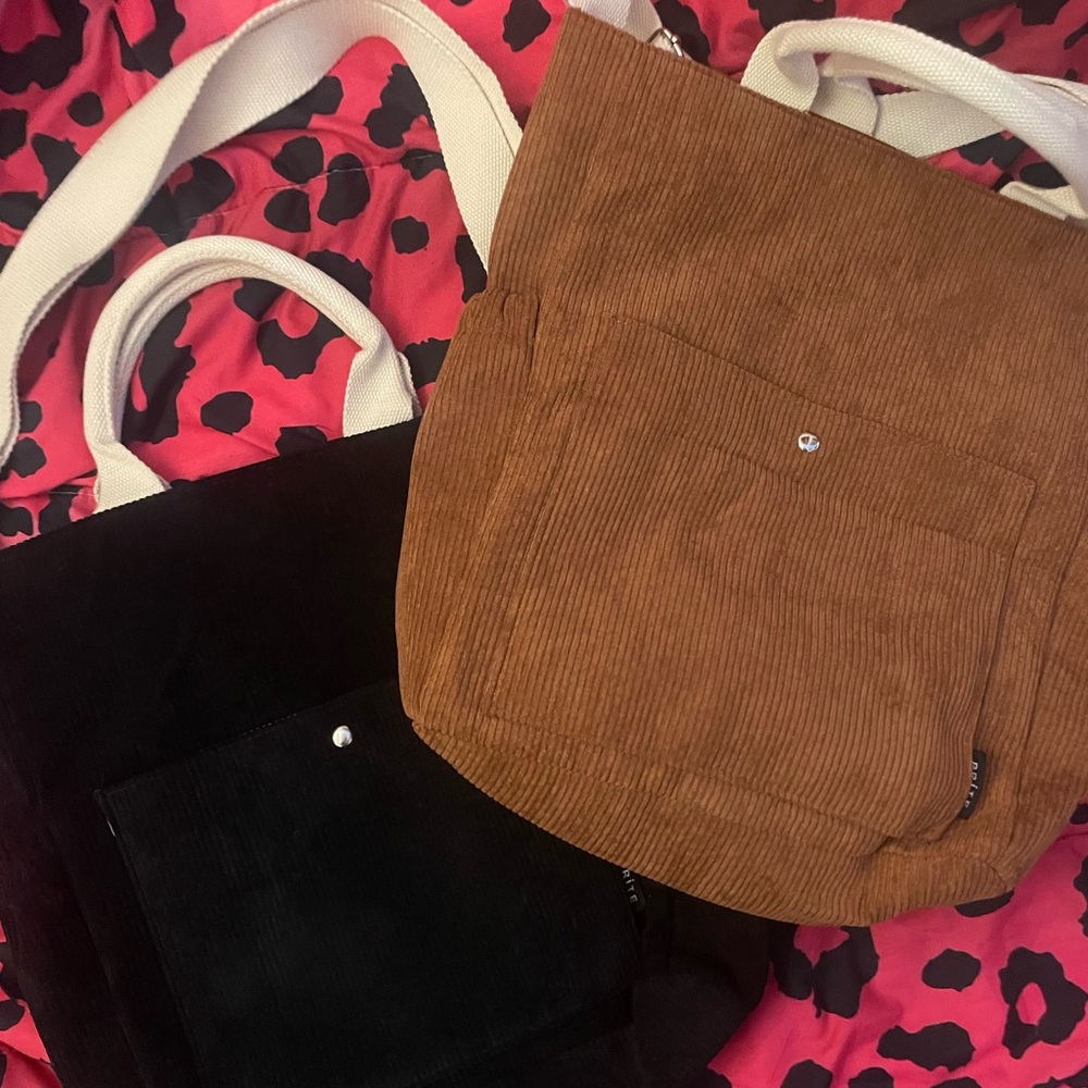 Stylish Brown and Black Women's Tote Bag set